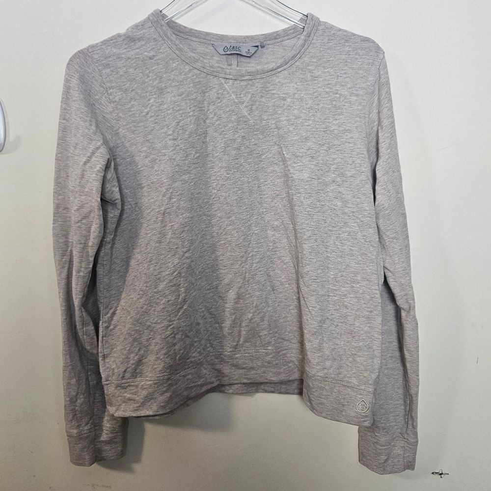Tasc Performance Crop Sweatshirt Crewneck Tan Medium Organic Cotton
